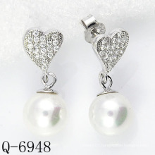 Latest Styles Pearl Earrings 925 Silver (Q-6948)